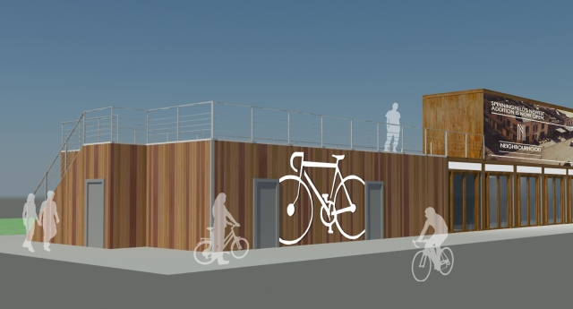 Megan Jones' Blog- Paul Danson Imagineering- Hardman Square Redevelopment- Pop Up Village- Byrom Street- Bike Shed